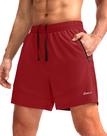 Shorts de corrida Pudolla para homens Workout Athletic Red 3XL