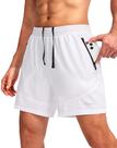 Shorts de corrida Pudolla para homens Workout Athletic White M