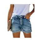 Shorts De Jeans Rasgado De Cintura Alta Para Mulheres Moda De Verão Sexy Casual Vintage Streetwear