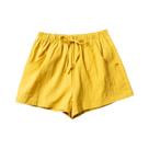 Shorts De Linho Preto De Cintura Alta Para Mulheres, Casuais, Para Academia E Atividades Esportivas Shorts De Linho Preto De Cintura Alta Para Mulheres, Casuais, Para Academia E Atividades Esportivas