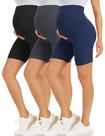 Shorts de maternidade BONVIGOR Over the Barrigy-5" para treino de motociclista, ioga, atlética, gravidez, calças curtas, pijama lounge