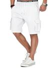 Shorts de moletom cargo Drantren para homens com cintura elástica branca