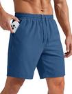 Shorts de pesca MAGCOMSEN para homens, caminhada, secagem rápida, azul, cinza