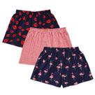 Shorts de pijama femininos Cinvik vermelhos xadrez de algodão tamanho GG
