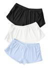 Shorts de pijama femininos GORGLITTER Micro Mini, cintura baixa, conjunto de 3 peças