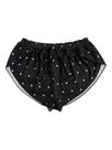 Shorts de pijama MakeMechic Polka Dots, fenda lateral, preto e branco