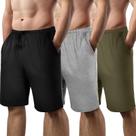 Shorts de pijama masculinos Bunnycool, pacote com 3 bolsos elásticos na cintura