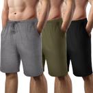 Shorts de pijama masculinos, pacote com 3 pijamas Bunnycool e bolsos