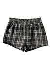 Shorts de pijama SOLY HUX xadrez, elásticos, cintura baixa, Y2k, pretos, xadrez Shorts de pijama SOLY HUX xadrez, elásticos, cintura baixa, Y2k, pretos, xadrez
