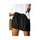 Shorts De Seda Com Renda De Cintura Alta Para Mulheres, Confortáveis E Casuais, Calças De Perna