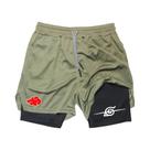 Shorts De Treino Masculinos De Secagem Rápida Com Dupla Camada, Estilo Anime Hip-Hop, Multiuso Para