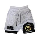 Shorts De Verão Masculinos Com Estampa De Pato Em Desenho Animado, Secagem Rápida, Camada Dupla,