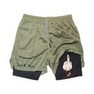 Shorts De Verão Masculinos Com Estampa De Pato Em Desenho Animado, Secagem Rápida, Camada Dupla,