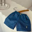 Shorts De Verão Para Meninos E Meninas Em Algodão Com Listras E Cintura Elástica 0-4 Anos Casual
