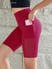 Shorts De Yoga Femininos De Cintura Alta, Comprimento Até O Joelho, Leggings De Fitness Para
