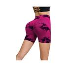 Shorts De Yoga Sem Costura Tie Dye De Cintura Alta Para Mulheres, Shorts Justos Para Fitness E