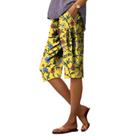 Shorts domirica femininos casuais de algodão e poliéster, mistura 4GG
