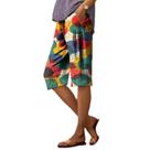 Shorts domirica Wide Leg para mulheres com estampa floral vintage