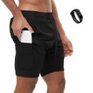 Shorts Dry Fit Bermuda Corrida Preto Academia Treino 2 Em 1