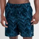 Shorts elastano com estampa de folhagem plus size