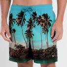 Shorts elastano estampado coqueiros