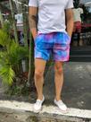 Shorts em tactel estampado com bolsos