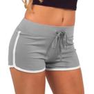 Shorts Esportivos Femininos De Cintura Baixa Com Patchwork Estilo Praia Slim Fit Moda Verão