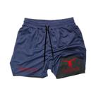 Shorts Esportivos Masculinos De Anime Death Note, Com Dupla Camada, 2 Em 1, Para Fitness, Corrida,