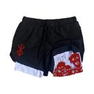 Shorts Esportivos Masculinos De Secagem Rápida Com Estampa Dragon Ball Son Goku, Modelo Duplo Dois Shorts Esportivos Masculinos De Secagem Rápida Com Estampa Dragon Ball Son Goku, Modelo Duplo Dois