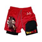 Shorts Esportivos Masculinos De Verão Com Dupla Camada Dragon Ball Super Saiyan Para Corrida E