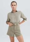 Shorts Feminino Cintura Média Em Sarja
