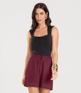 Shorts Feminino Com Cinto Dianna Vermelho