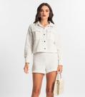Shorts Feminino de Tweed Shine Endless Branco