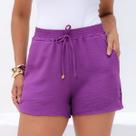 Shorts Feminino Dunas Bolsos Cintura Alta Curto Básico