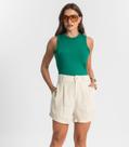 Shorts Feminino Em Linho Endless Bege Shorts Feminino Em Linho Endless Bege