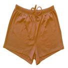 Shorts Feminino em Malha de Ribana com Cadarço na Cintura Lisa Amarelo Tamanho M Basic+ Shorts Feminino em Malha de Ribana com Cadarço na Cintura Lisa Amarelo Tamanho M Basic+