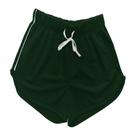 Shorts feminino em malha moletinho, com cadarço cintura, lisa, cor verde, marca basic+, tamanhop gg