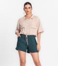 Shorts Feminino Em Viscose Creponada Endless Verde Shorts Feminino Em Viscose Creponada Endless Verde
