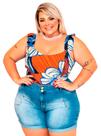 Shorts Feminino Jeans Com Elastano Plus Size, Até 54