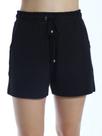 Shorts Feminino Moletinho Com Lycra Liso Soltinho Preto