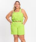 Shorts Feminino Plus Size Crepe Light Secret Glam Verde