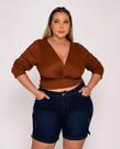 Shorts Feminino Plus Size Meia Coxa Shyros