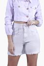 Shorts Feminino Sarja Baggy Lilas Shorts Feminino Sarja Baggy Lilas