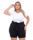 Shorts Feminino Sarja Lycra Plus Clochard Razon Jeans