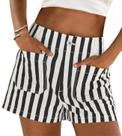 Shorts femininos Cicy Bell, listrados de verão, jeans, cintura alta