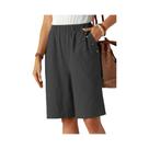 Shorts Femininos De Cintura Alta De 5 Polegadas Para O Verão, Cor Sólida, Perna Reta, Casual, Para
