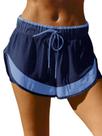 Shorts femininos Fisoew Athletic 2 em 1 Running High Split Blue Shorts femininos Fisoew Athletic 2 em 1 Running High Split Blue