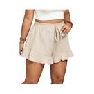 Shorts Femininos plus Size De Verão Com Babados, Estilo Casual, Secagem Rápida, Cor Sólida, Estilo Shorts Femininos plus Size De Verão Com Babados, Estilo Casual, Secagem Rápida, Cor Sólida, Estilo
