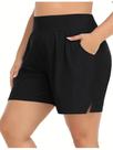Shorts Femininos Plus Size Verão 2024 - Tecido Elástico com Bolsos