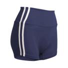 Shorts Femininos Pretos Com Listras Contrastantes, Estilo Biker, Para Ciclismo, Fitness E Uso Casual